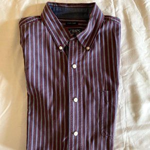 Chaps Men’s Burgundy & Blue Button Up Shirt